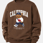 California Fashion Bear Print Relax Fit Sweatshirt