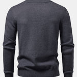 Heavyweight Geometric Jacquard Mock Neck Sweater