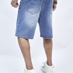 Ripped straight jeans - shorts