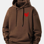 Heart Puzzle Print Relax Fit Hoodie