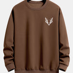 Head Deer Print Relax Fit Sweatshirt
