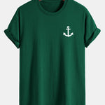 Regular Fit Anchor Print Cotton T-Shirt