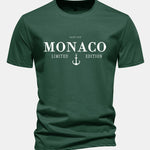Regular Fit Monaco Slogan Cotton T-Shirt