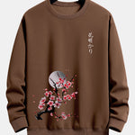 Japanese Cherry Blossoms Print Relax Fit Sweatshirt