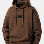 Black Cat Print Relax Fit Hoodie