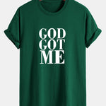 Regular Fit God Got Me Print Cotton T-Shirt