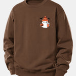 Halloween Ghost Pumpkin Print Relax Fit Sweatshirt