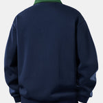 Relax Fit California Print Contrast Polo Sweatshirt