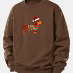 Christmas Dachshund Print Relax Fit Sweatshirt