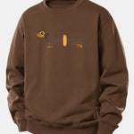 Dachshund With Swimming Ring Print Relax Fit Sweatshirt