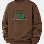 Car Christmas Tree Print Relax Fit Sweatshirt