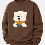 Yawning Puppy Print Relax Fit Sweatshirt