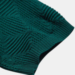 Rhombus Textured Zip Up Knitted Polo Shirt
