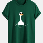 Regular Fit Sunglasses Goose Print Cotton T-Shirt