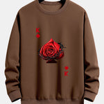 Heart Rose K Print Relax Fit Sweatshirt