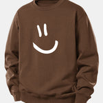 Smiley Face Print Relax Fit Sweatshirt