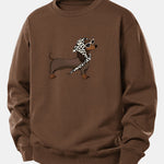Headscarf Dachshund Print Relax Fit Sweatshirt