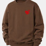 Heart Puzzle Print Relax Fit Sweatshirt