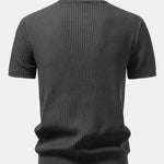 Ribbed Mock Neck Knitted Sweater T-Shirt