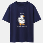 Funny Doctor Goose Print Drop Shoulder Oversize T-Shirt