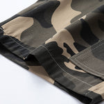3 Pieces Camouflage Drawstring Cargo Shorts