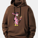 Vacation Pink Panther Print Relax Fit Hoodie