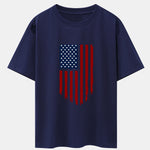 American Flag Print Drop Shoulder Oversize T-Shirt