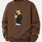 Fashion Bear Taking Photo Print Relax Fit Sweatshirt