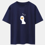 Doubtful Goose Print Drop Shoulder Oversize T-Shirt
