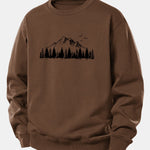 Mountain Nature Print Relax Fit Sweatshirt