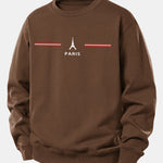Paris Stripe Print Relax Fit Sweatshirt