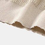 Wave Jacquard Knit V Neck Polo Shirt & Cotton Chino Shorts