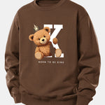 Crown King Bear Print Relax Fit Sweatshirt