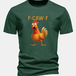 Regular Fit Rooster Print Cotton T-Shirt