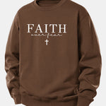 Faith Over Fear Print Relax Fit Sweatshirt