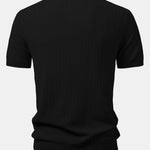 Textured Knitted V Neck T-Shirt