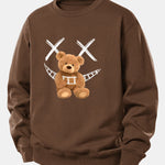 Smiley Face Teddy Bear Print Relax Fit Sweatshirt