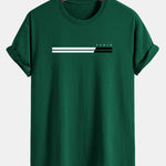 Regular Fit Paris Stripe Print Cotton T-Shirt