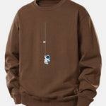 Astronaut On A Rope Print Relax Fit Sweatshirt