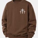 Faith Over Fear Cross Print Relax Fit Sweatshirt