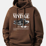 Classic Car Print Relax Fit Hoodie