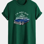 Regular Fit Car Slogan Print Cotton T-Shirt