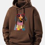 Colorful Sweater Dog Print Relax Fit Hoodie