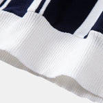 Striped Zip Up Knit Polo