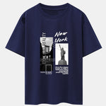 New York City Scenery Print Drop Shoulder Oversize T-Shirt