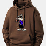 Sunglasses Rabbit Print Relax Fit Hoodie