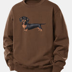 Dachshund Print Relax Fit Sweatshirt