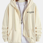 Milano Italy Print Relax Fit Zip Hoodie