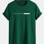 Regular Fit Balance Stripe Print Cotton T-Shirt