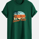 Regular Fit Summer Holiday Print Cotton T-Shirt